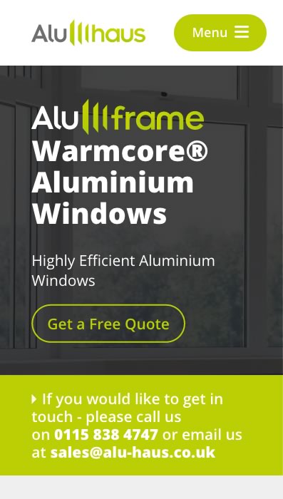 Alu Haus Website Mobile